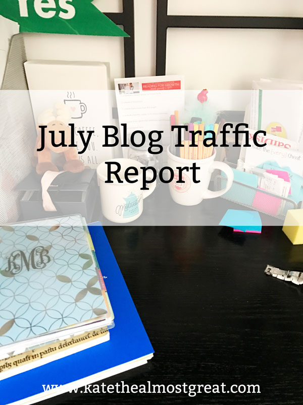 July Blog Traffic Report - Kate the (Almost) Great